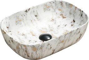 Mexen Rita νιπτήρας πάγκου 45 x 32 cm, λευκή πέτρα - 21084595