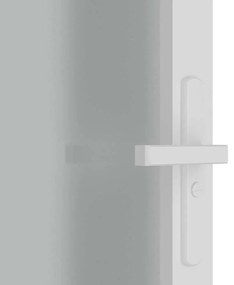 vidaXL Εσωτερική Πόρτα 83x201,5 εκ. Λευκό Ματ Γυαλί και Αλουμίνιο