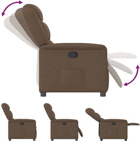 vidaXL Πολυθρόνα Ανακλινόμενη Καφέ Υφασμάτινη