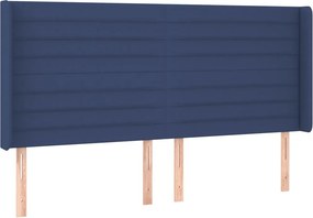 vidaXL Κρεβάτι Boxspring με Στρώμα &amp; LED Μπλε 200x200 εκ. Υφασμάτινο