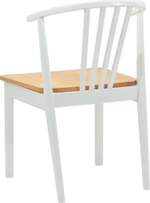 vidaXL Καρέκλα τραπεζαρίας 2 pcs λευκό και φυσικό Καθαρό Καουτσούκ