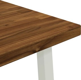 vidaXL 110 x 55 x 75 cm Στερεό Ξύλο Ακακίας Φυσικό και Λευκό