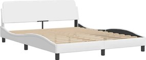 vidaXL Κρεβάτι με Στρώμα Dover Λευκό 160x200εκ.από Συνθετικό Δέρμα