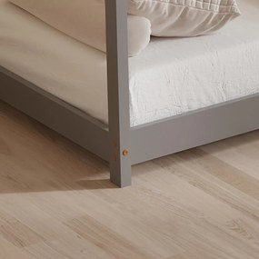 Παιδικό Κρεβάτι με Στρώμα PEPE Ξύλο Πεύκου σε Γκρί 90x190εκ 97x196x141 εκ.