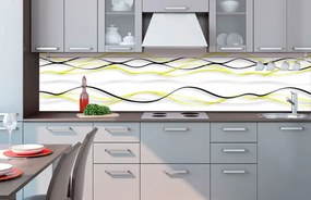 Αυτοκόλλητη φωτοταπετσαρία για αφηρημένα κύματα κουζίνας - 350x60