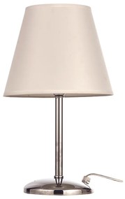 InLight Επιτραπέζιο φωτιστικό από μέταλλο σε χρώμιο απόχρωση και υφασμάτινο καπέλο (3425-Χρώμιο)