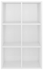 vidaXL Ραφιέρα/Βιβλιοθήκη Γυαλιστερό Λευκό 66x30x98 εκ. Μοριοσανίδα