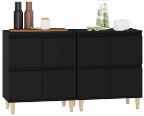 vidaXL Ντουλάπια 2 τεμ. Μαύρα 60x35x70 εκ. Επεξεργασμένο Ξύλο