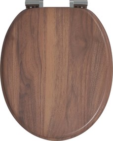 vidaXL Μαλακή κλειστή λεκάνη Καφέ 44 x 38 εκ. Πίνακας MDF