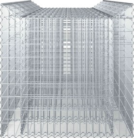 vidaXL Ανασηκωμένο κρεβάτι gabion 3 pcs Ασημί