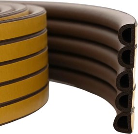 vidaXL Αυτοκόλλητη σφραγίδα παραθύρου Καφέ 9 x 8 mm 25 m EPDM αφρός