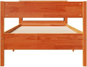 vidaXL Σκελετός Κρεβ. Χωρίς Στρώμα Καφέ Κεριού 90x200 εκ Μασίφ Πεύκο