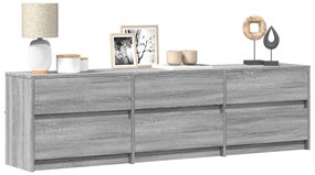 vidaXL Έπιπλο Τηλεόρασης με LED Γκρι Sonoma 180x34x50 εκ. Επεξ. Ξύλο