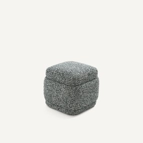 Πουφ από υφασμάτινο μπουκλέ μελανζέ ύφασμα, CLEOPHEE
