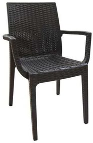 Πολυθρόνα DAFNE Πλαστική Καφέ (Rattan Look) 54x55x85cm