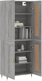 vidaXL Ντουλάπι Γκρι Sonoma 69,5 x 34 x 180 εκ. Επεξεργασμένο Ξύλο