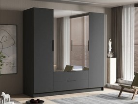 Ντουλάπα Sofia II τετράφυλλη-Μαύρο