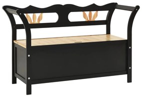 vidaXL Πάγκος Μαύρος 107 x 45 x 75,5 εκ. από Μασίφ Ξύλο Ελάτης
