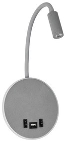 GOOSE 61694 Φωτιστικό Τοίχου-Απλίκα LED 6W 600lm 36° AC 220-240V IP20 -Reading Light & 360° Κρυφός Φωτισμός-Φορτιστ Globostar-61 61694
