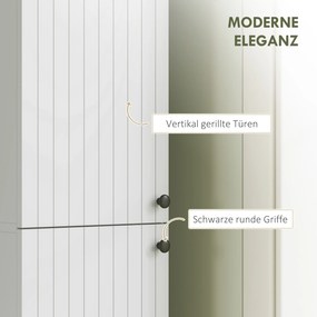 HOMCOM Ντουλάπι μπάνιου τοίχου, βαμμένη επιφάνεια, 6 ράφια, MDF, Λευκό