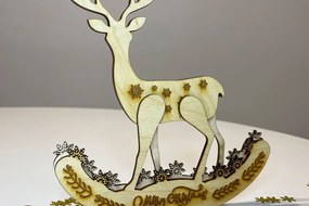 Σετ των 3 Intra απο ξύλο plywood 3mm-4mm πάχος Χριστουγεννιάτικο στολίδι ελαφιού, πολλαπλών στρώσεων Δίασταση 4x4 cm INTRAFABR-82841881