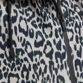 Μακρύ αντιανεμικό μπουφάν με εμπριμέ μοτίβο και κουκούλα