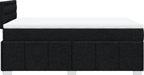 vidaXL Κρεβάτι Boxspring με Στρώμα Μαύρο 120x200 εκ. Υφασμάτινο