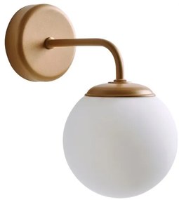 Απλίκα Φωτιστικό Τοίχου 1xG9 Οπάλ Γυαλί Φ13cm Arkolight-710-2/1-Χρυσό 710-2/1