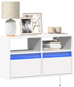 vidaXL Έπιπλο Τοίχου Τηλεόρασης με LED Λευκό 80x31x45 εκ.