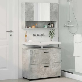 vidaXL Σετ Επίπλων Μπάνιου 2 pcs Γκρι σκυροδέματος 76,5 x 35 x 64 εκ
