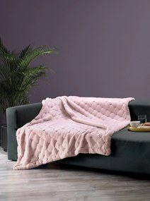 Ριχτάρι Faux Fur-Polyester Διθέσιος 180x250εκ. &amp; Μαξιλαροθήκη Pavia2 Pink Makis Tselios