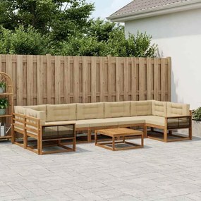 vidaXL Σειρά Καναπέ Εξωτερικού 8 pcs Φυσικό και Μπεζ