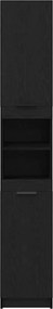 vidaXL Ντουλάπι Μπάνιου με ράφι Μαύρη δρυς 32 x 34 x 188,5 εκ.