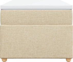 vidaXL Κρεβάτι Boxspring με Στρώμα Κρεμ 80 x 200 εκ. Υφασμάτινο