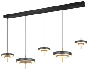 Φωτιστικό Κρεμαστό Trio Lighting KEATON 340210580 Μαύρο Ματ (Black Mat) και Χρυσό Χρώμα (Gold Coloured) 2300+3000+4000K