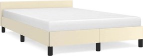 vidaXL Πλαίσιο Κρεβατιού χωρίς στρώμα Κρεμ 120x190 εκ.Συνθ. Δέρμα
