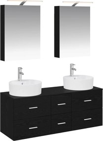 vidaXL Σετ Επίπλων Μπάνιου 5 pcs Μαύρη Δρυς
