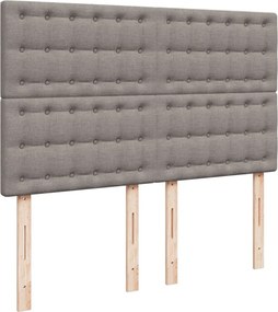 vidaXL Κρεβάτι Boxspring με Στρώμα Taupe 140x190 εκ. Υφασμάτινο
