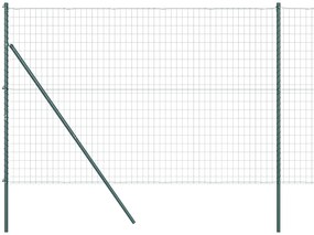 vidaXL Euro Fence με 7 Πασσάλους 1.5x10 m Γαλβανισμένος Χάλυβας Πράσινος