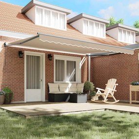 vidaXL Αντιανεμικό Μπεζ 450 x 300 x 165 εκ Πολυέστερ και Μέταλλο