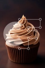 Σετ των 2 Intra Συλλεκτικό Ξύλινο Παζλ Plywood 4mm - Cupcake σοκολάτας με πάγωμα Σε Ξύλινο Κουτί - Διαστάσεις: 10x10 cm – 25 κομμάτια