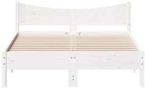 vidaXL Σκελετός Κρεβ. Χωρίς Στρώμα Λευκό 120x190 εκ Μασίφ Πεύκο