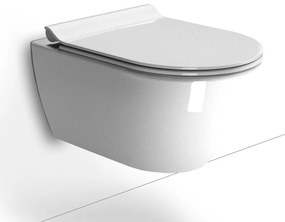 GSI Pura Swirl 881500SC Πορσελάνινη Λεκάνη Κρεμαστή 55cm με κάλυμμα βακελίτη Slim Soft Close αποσπώμενο