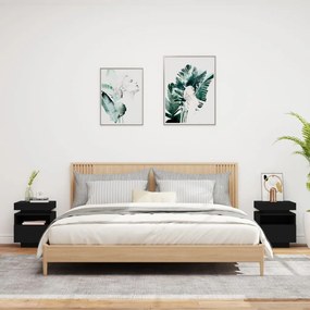vidaXL Κομοδίνα με Φώτα LED 2 τεμ. Μαύρα 40x39x48,5 εκ.