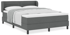 vidaXL Κρεβάτι Box Spring με Στρώμα Σκούρο Γκρι 140x200 εκ. Ύφασμα