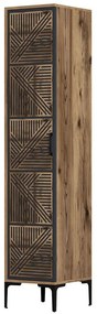 Ντουλάπα Μονόφυλλη Kumsal 845HCT5398 40x47,5x201,4cm Walnut-Anthracite Μονόφυλλη