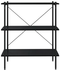 vidaXL Ραφιέρα 3 Επιπέδων Μαύρη 80 x 40 x 92 εκ.
