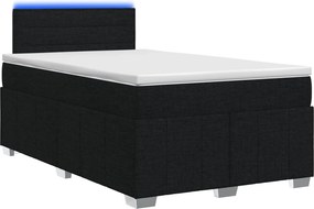 vidaXL Κρεβάτι box spring με στρώμα Μαύρο 120 x 190 cm Ύφασμα