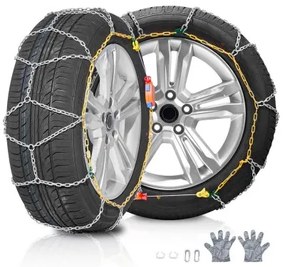 VEVOR Snow Chains Manganese Alloy Steel Traction Tire Chains Silver-Set of 2