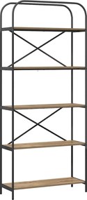 vidaXL Ράφι Βιβλίων 5 επιπέδων 80 x 30 x 183 εκ Επεξεργασμένο ξύλο